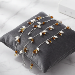 Western Glass beads Anklets Rhodium Plating VPA023100