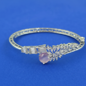 Cubic Zirconia Openable Kada With Rhodium Plating VPB014200