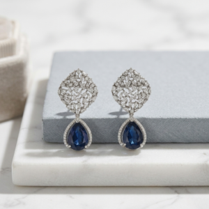 Cz Classic Earring With Rhodium Plating VPE030210